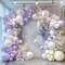 Pastel Purple White Balloon Garland - Double Stuffed Lavender Light Purple Cream Balloon Arch Kit Pearl Lilac White Ivory Color